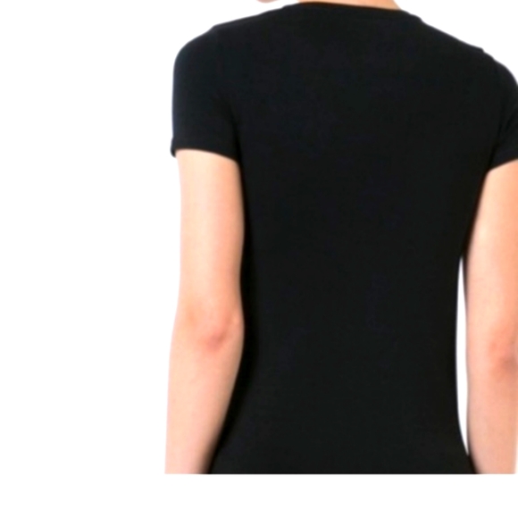 Majestic Filatures Scope Neck Fitted Top Black - Picture 2 of 2